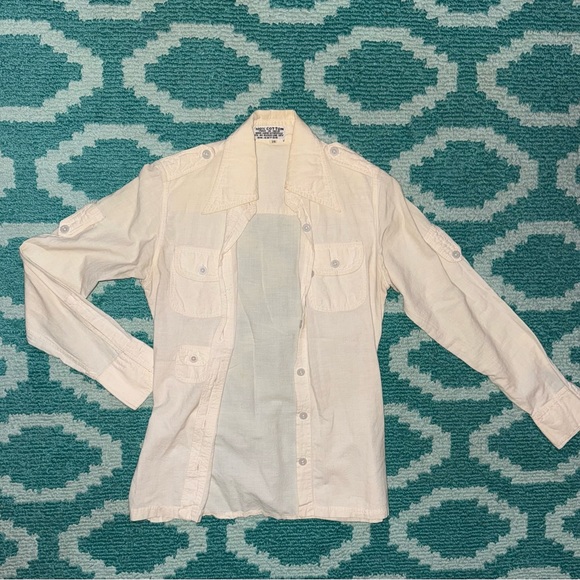 Men's Cream Button-Up Shirt - Picture 1 of 2